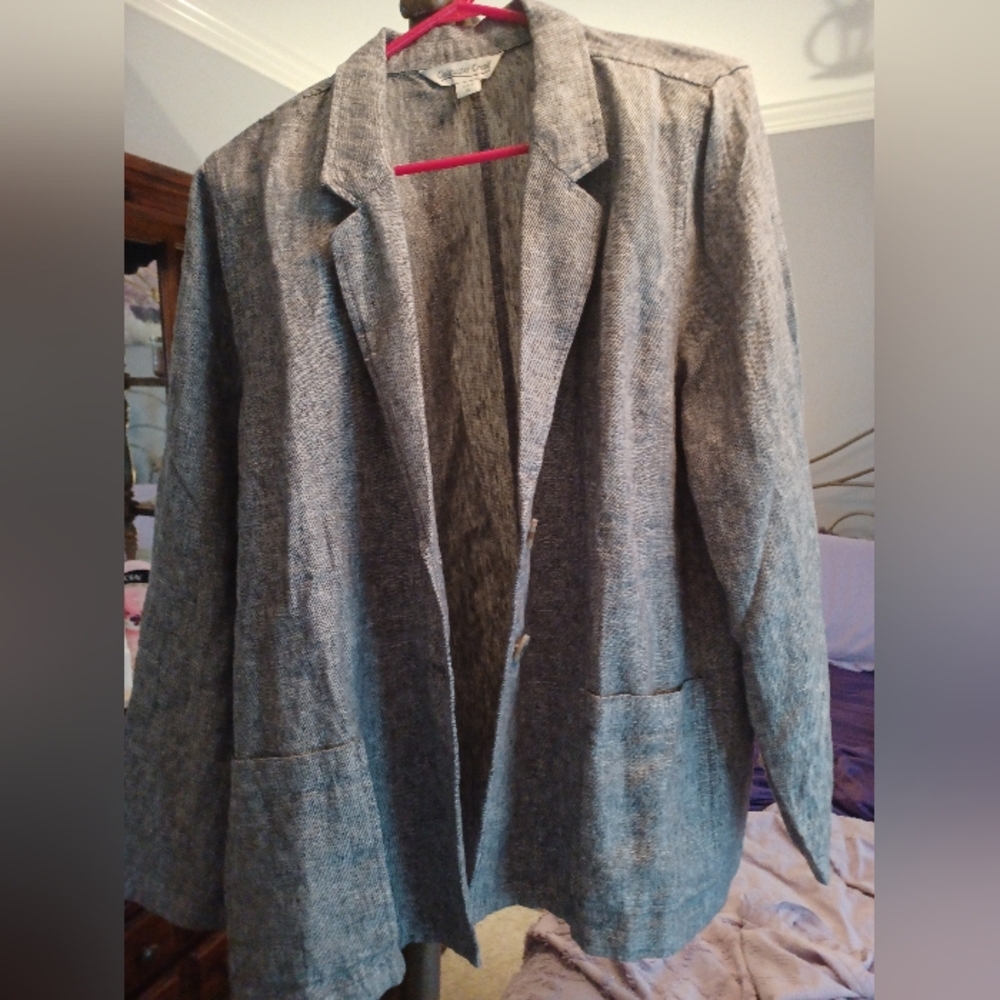 Coldwater Creek Gray Blazer Wool Blend Classic